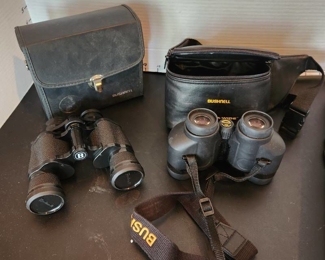 2 Bushnell binoculars (one extra wide)