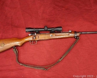 Sporterized Mauser Potentially Middle Eastern Bolt Action Rifle with Scope