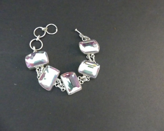 Mystic Topaz Toggle Clasp Bracelet in Stamped 925 Setting - 7"