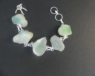 Druzy Toggle Clasp Necklace in Stamped 925 Setting - 8¼"