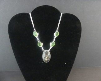 Multi-Stone Lobster Claw Clasp Necklace in Stamped 925 Setting - 21"