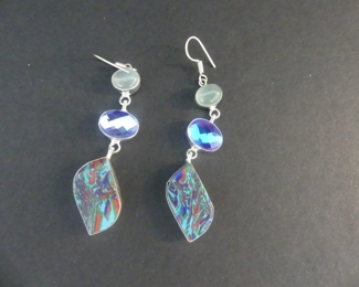 Multi-Stone Dangle Earrings in Stamped 925 Setting