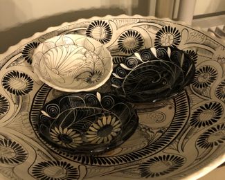 Hand painted Mexican serving pieces