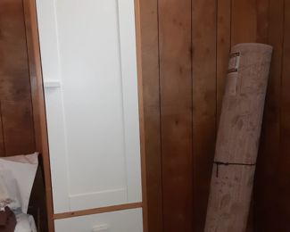 Tall Cabinet, wood & white