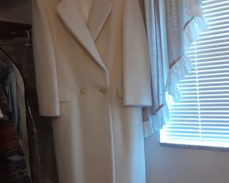 White Wool Full Length Coat