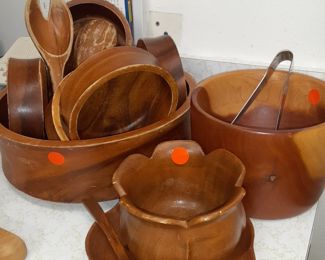 Monkeypod Wood Salad Bowl, Ice Bucket, Misc