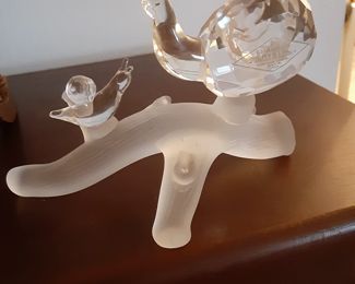 Frosted glass branch with Momma & Baby Snails