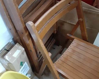 4 Wooden Folding Chairs
