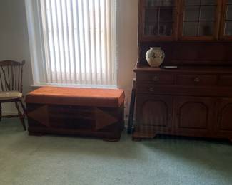 China cabinet and lane hope chest.