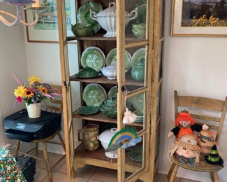 Painted glass panel cabinet