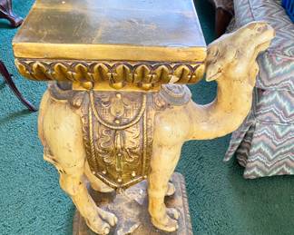 Mid Century Camel Side Table/Stool 