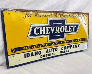 IDAHO AUTO CO. CHEVROLET SIGN 