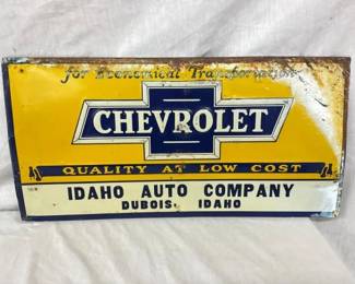 EMB. CHEVROLET DEALER SIGN 