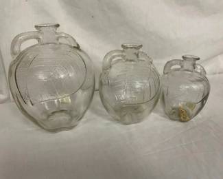 SET 3 WHITE HOUSE APPLE JARS