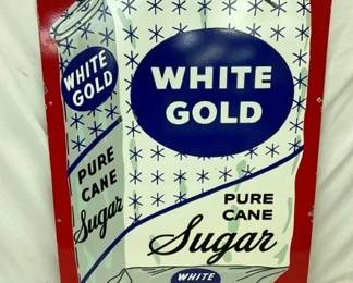 PORC. WHITE GOLD SUGAR SIGN 