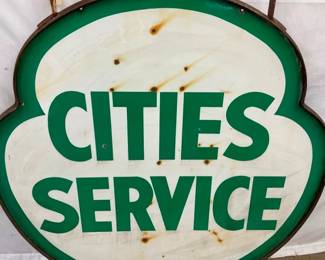 CLOSEUP CITIES SERVICE GLOVER SIGN