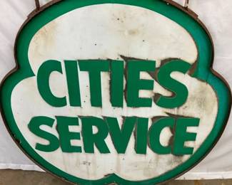 CLOSEUP CITIES SERVICE GLOVER SIGN