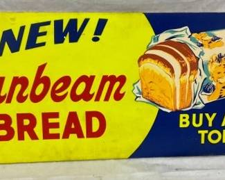 WOODEN SUNBEAM BREAD SIGN W/ LOAF DS