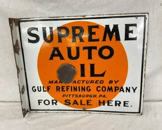 PORC. SUPREME AUTO OIL FLANGE SIGN