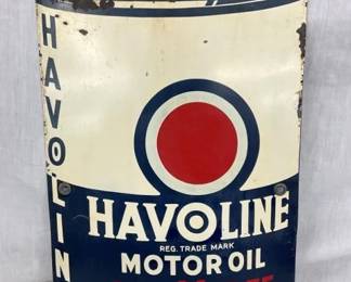 PORC. HAVOLINE OIL CAN SIGN 12X20