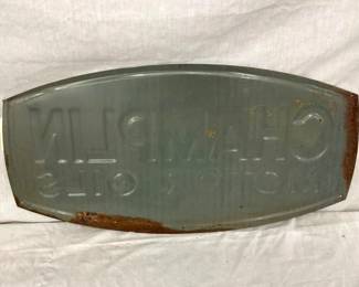 BACKSIDE CHAMPLIN OILS SIGN EMB.