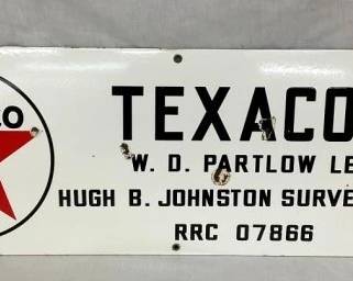 PORC. TEXACO WD PARTLOW LEASE SIGN 36X12