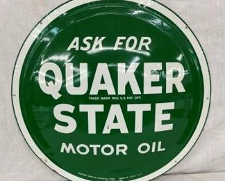 24IN CONVEX QUAKER STATE MOTOR OIL SIGN