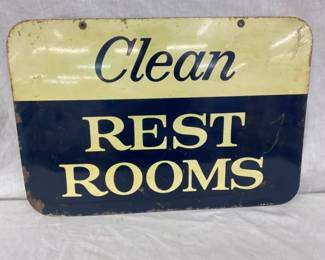1956 DS HEAVY METAL REST ROOMS SIGN