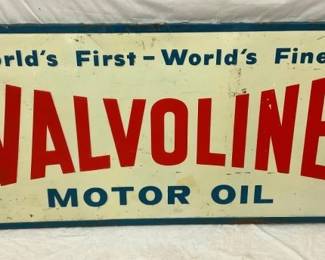 EMB. VALVOLINE MOTOR OIL SIGN 69X34