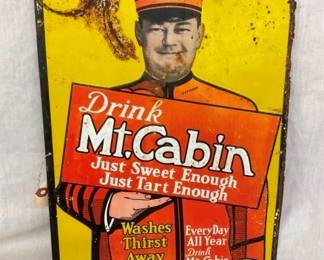 DRINK MT. CABIN EMB. TACKER SIGN