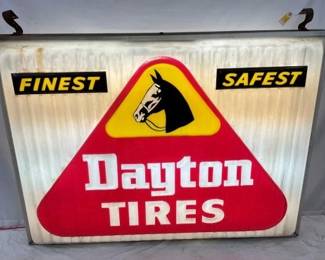 EMB. PLASTIC DAYTON TIRES LIGHTUP SIGN