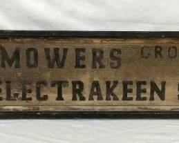 WOODEN FOLEY ELECTRAKEEN SYSTEM SIGN