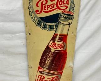 1953 VERTICAL PEPSI COLA SIGN 17X48