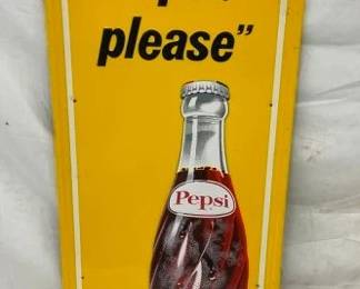 1969 VERTICAL EMB. SAY PEPSI PLEASE SIGN
