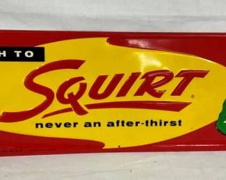 1958 EMB. SQUIRT SIGN 27X9