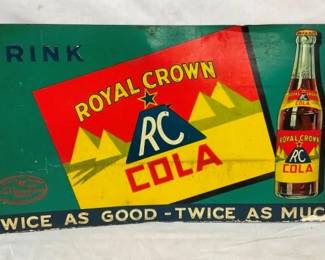 EMB. RC COLA TIN SIGN 28X15