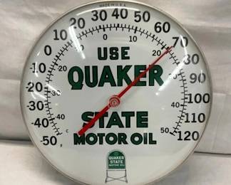 12IN QUAKER STATE OIL THERMOMETER