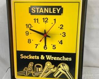 14X18 STANLEY DEALER CLOCK PLASTIC CLOCK