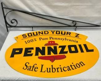 PENNZOIL SWINGER SIGN W/ BRACKET 31X21