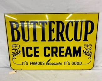NOS 36X24 DS BUTTERCUP ICE CREAM SIGN 