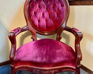 Victorian Style Tufted Back Armchair