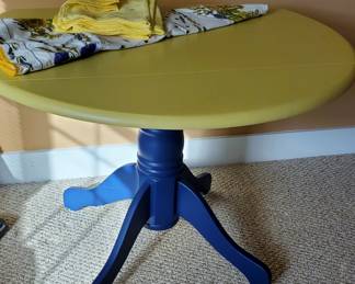 Painted round drop leaf table