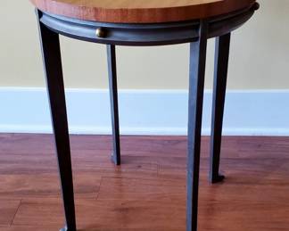 Hand Crafted Signed Metal and Wood Table - Signed W Stone 1991 (?)