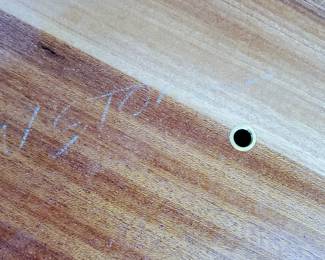 Hand Crafted Signed Metal and Wood Table - Signed W Stone 1991 (?)