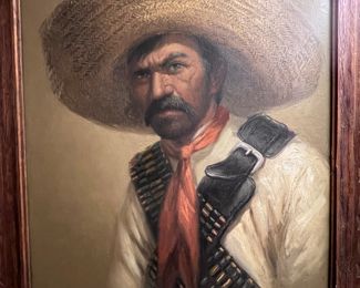 Original oil painting on canvas by Mexican artist Noel
Espinoza. Estimate at 1960s early 70s. Canvas size is 27"×
33".