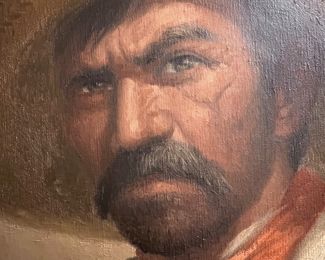 Original oil painting on canvas by Mexican artist Noel
Espinoza. Estimate at 1960s early 70s. Canvas size is 27"×
33".