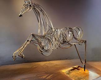 Steel Bar Horse Sculpture