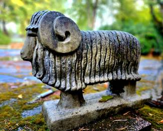 Concrete Ram Sculpture $295 or bid #209