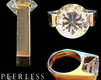 Huge Solitaire CZ Sterling Cocktail Ring