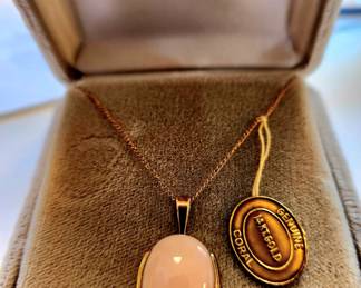 14k Gold Necklace with Hawaiin CORAL Pendant